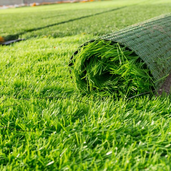 rolled up artificial turf